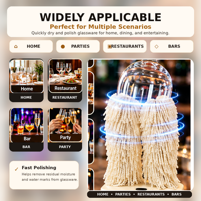 🍷 Electric Wine Glass Polisher & Dryer – Dual-Head Automatic Glassware Polishing Machine