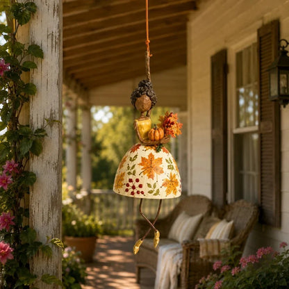 🌸 Hand-Painted Dancing Lady Hanging Ornament — Whimsical Folk Art That Danced Off the Page | Handcrafted Floral Bell-Skirt, Wire Legs & Little Songbird Charm | Charming Decor for Porch, Sunroom, Nursery & Reading Nook
