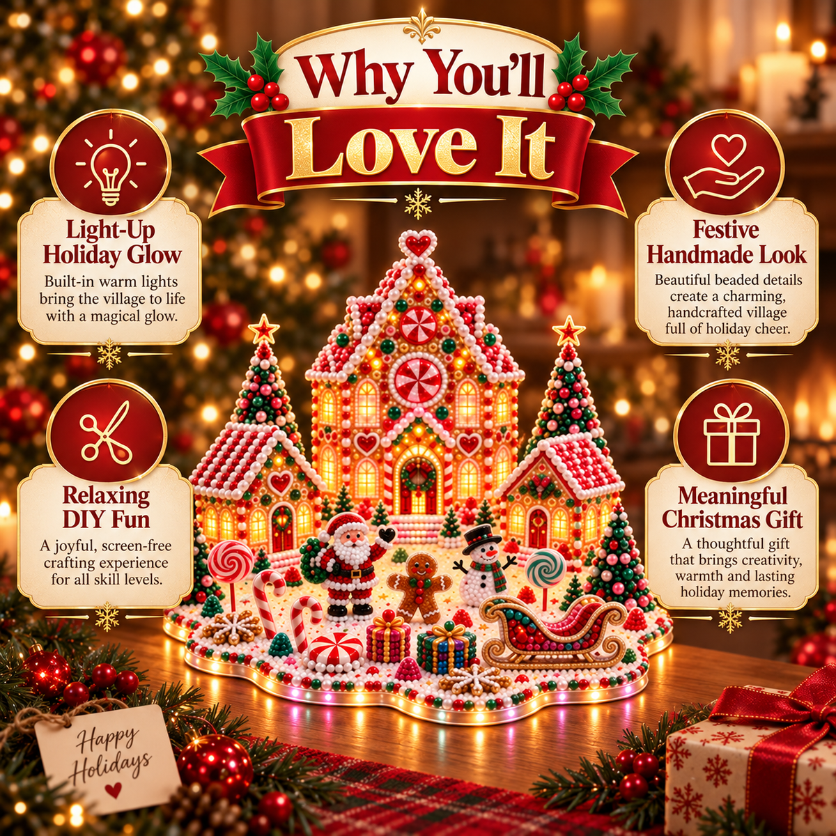 🎃 3D DIY Halloween Village Diamond Art Kit – Spooky Miniature Craft & Holiday Decor