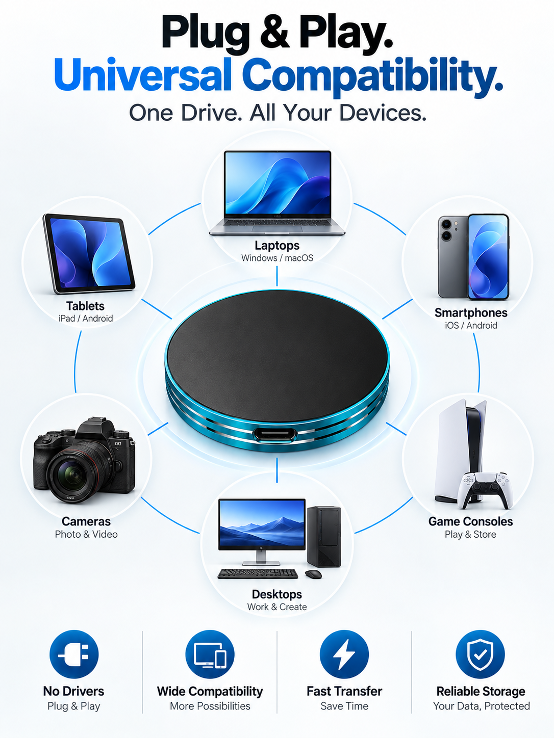 Magnetic Anti-Lost Portable SSD External Solid State Drive