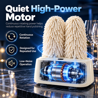 🍷 Electric Wine Glass Polisher & Dryer – Dual-Head Automatic Glassware Polishing Machine