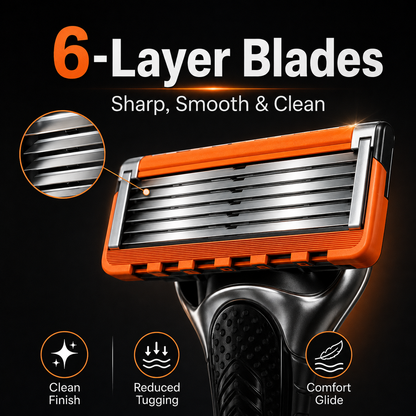 🪒✨Men’s Razor Set, 24 Pcs Replacement Razor Blades Refills with 1 Ergonomic Razor Handle