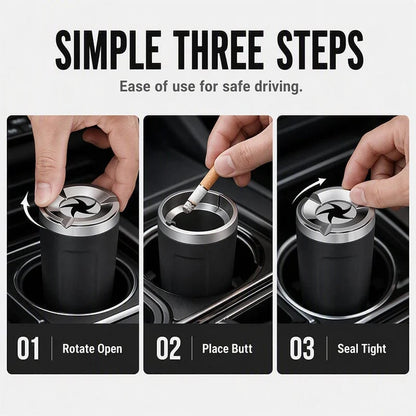 Rotating Car Ashtray with Ceramic Inner Liner