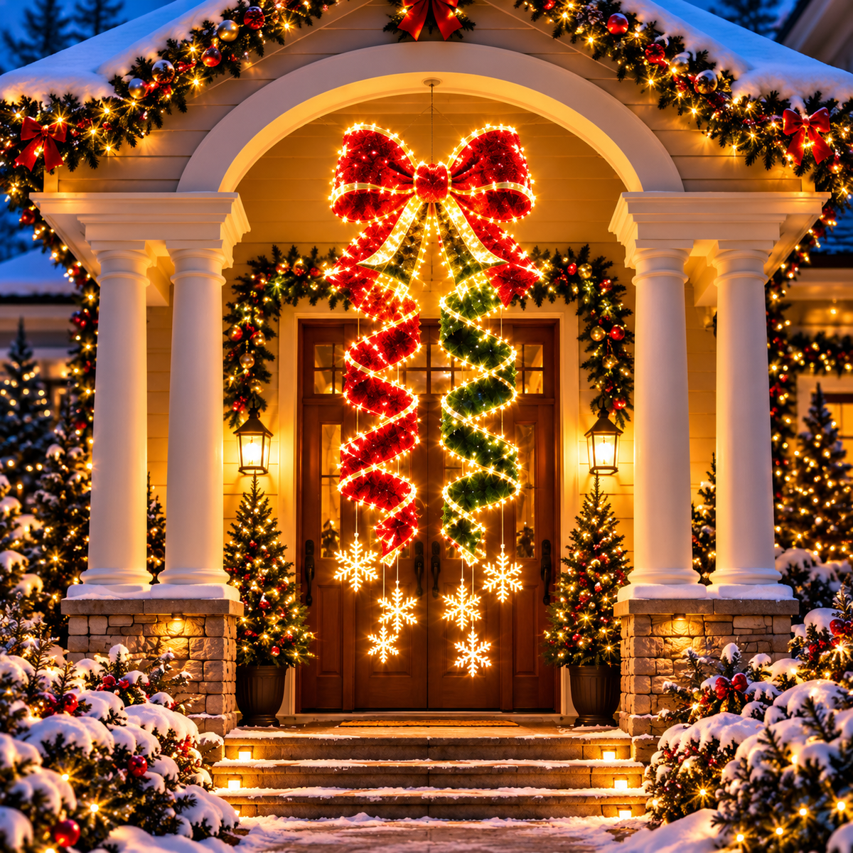 ⏰ LAST DAY 50% OFF 🎀 Giant Lighted Christmas Bow – Wrap Your Home in Holiday Magic ✨🎄