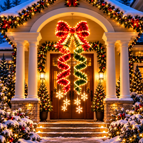 ⏰ LAST DAY 50% OFF 🎀 Giant Lighted Christmas Bow – Wrap Your Home in Holiday Magic ✨🎄