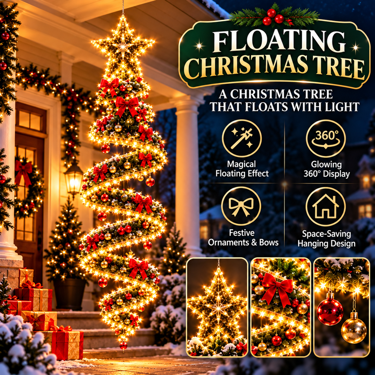 ⏰ LAST DAY 50% OFF 🎀 Giant Lighted Christmas Bow – Wrap Your Home in Holiday Magic ✨🎄