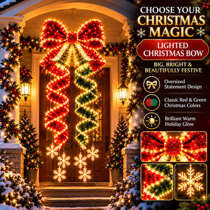 ⏰ LAST DAY 50% OFF 🎀 Giant Lighted Christmas Bow – Wrap Your Home in Holiday Magic ✨🎄