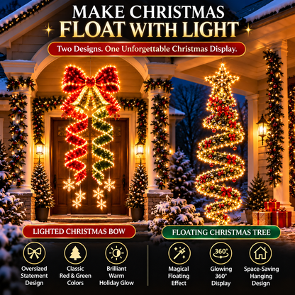 ⏰ LAST DAY 50% OFF 🎀 Giant Lighted Christmas Bow – Wrap Your Home in Holiday Magic ✨🎄