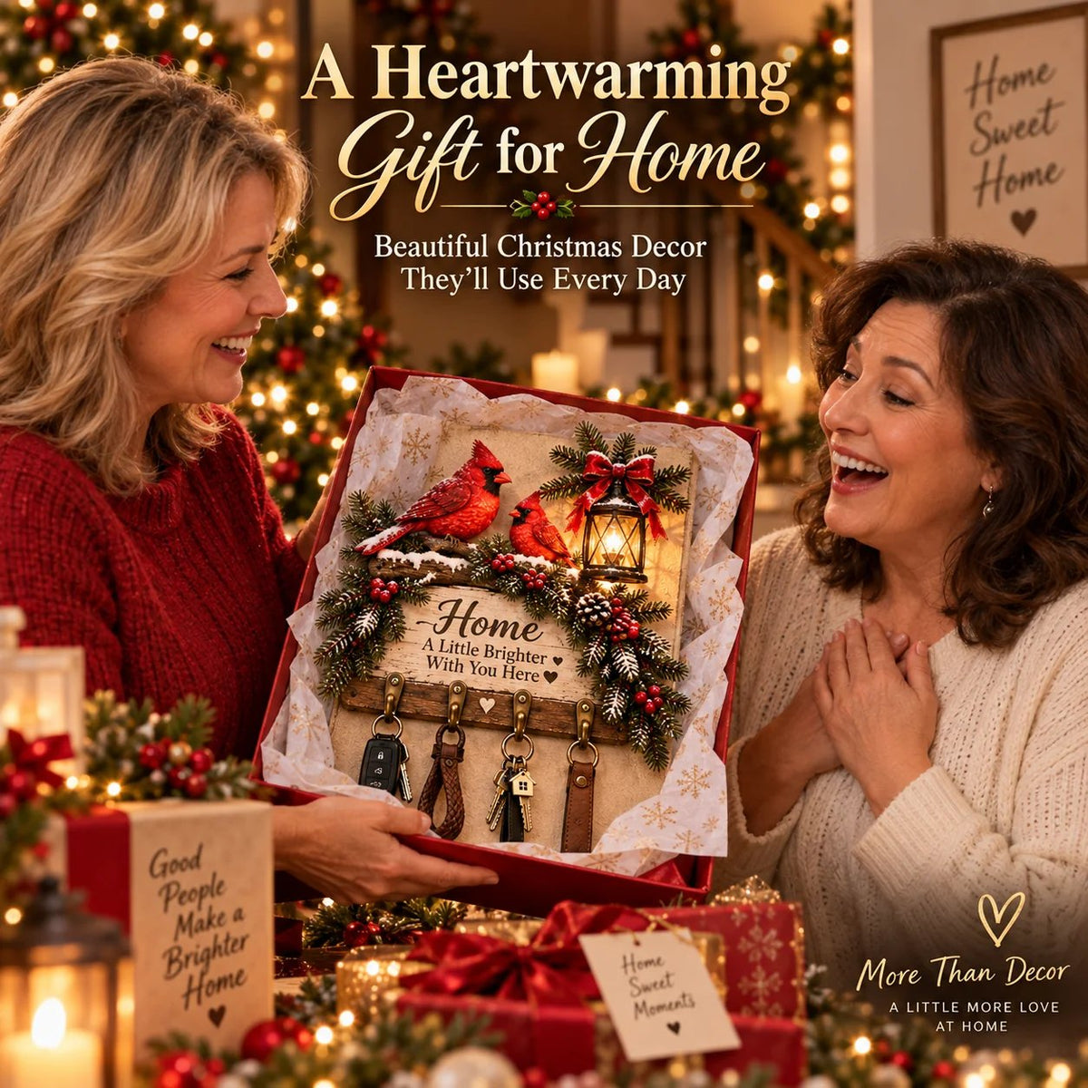 ✨Welcome Key Holder™– Lighted Christmas Entryway Wall Decor