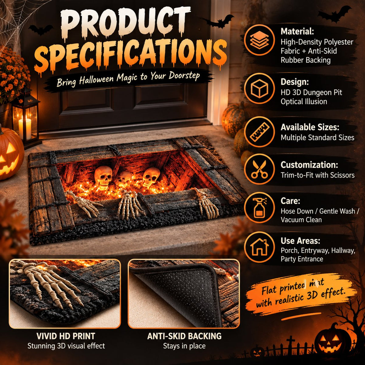 🚪 Step Into the Void: Halloween 3D Illusion Mat