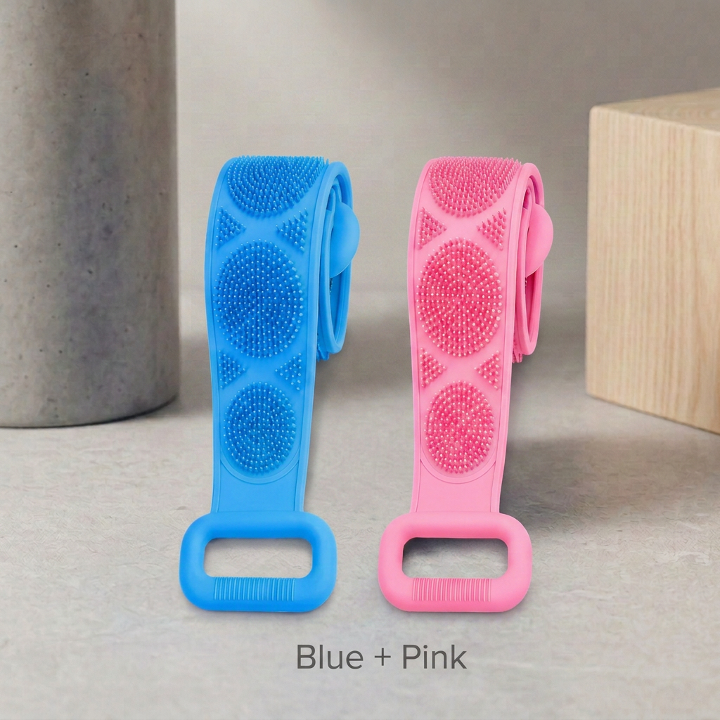 🖐Long double-sided silicone bath scrubber