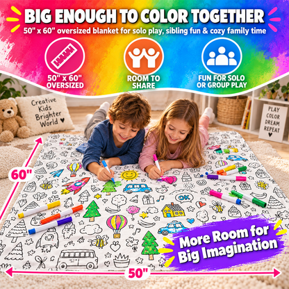 🎨DIY Coloring Blanket with 12 Markers🖍️