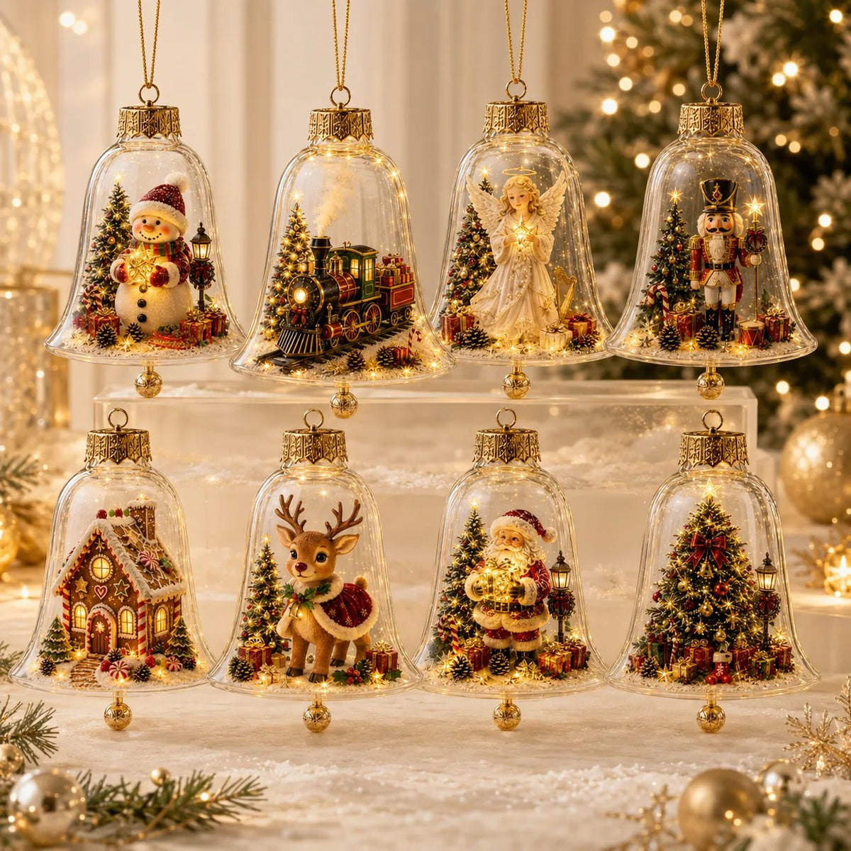 ✨🎄 Illuminated Christmas Story Ornament – Light‐Up Mini Holiday Scene