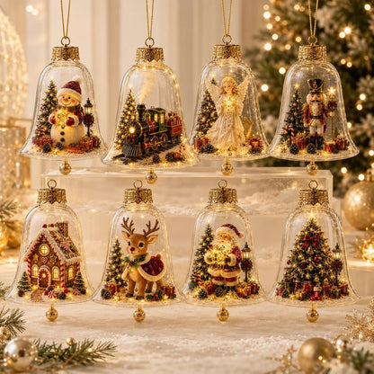 ✨🎄 Illuminated Christmas Story Ornament – Light‐Up Mini Holiday Scene