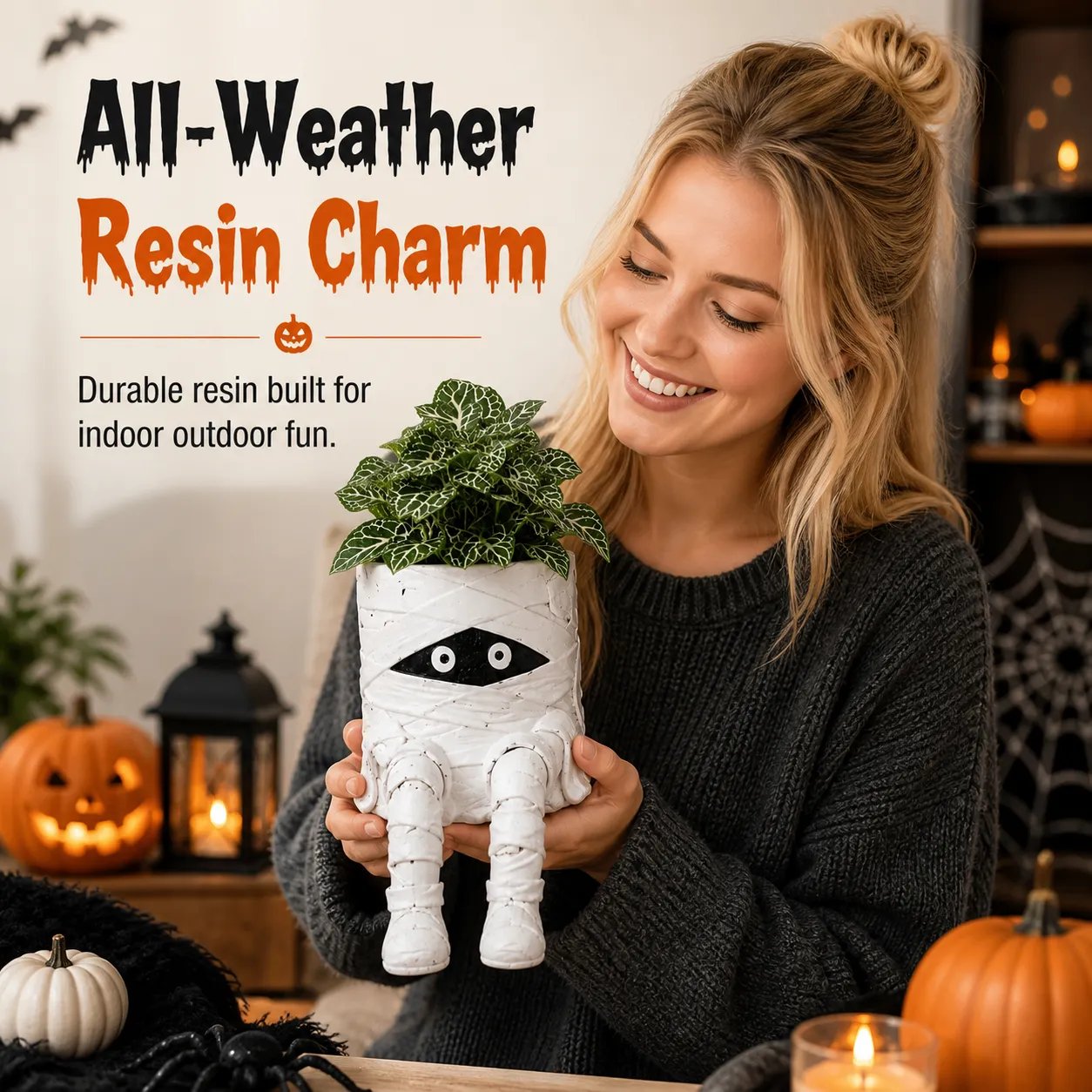💯 49% OFF – 🎃 Halloween Hanging Leg Planter | Hand-Painted Resin Character Pot for Succulents, Shelves, Desks, Porches & Spooky Seasonal Displays 🪴