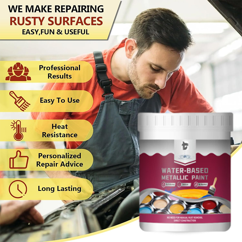 🔥⏳Time-Limited Special⏰Rust Converter Metallic Paint – One coat stops rust, no sanding, no fumes.  🔨🛡️