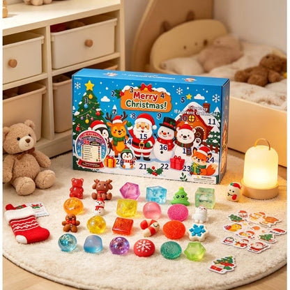 Lobby Inspired 24Pcs Squishy Fidget Toy Advent Calendar, Christmas Countdown Surprise Variety Squeeze Toy Pack, Kids Christmas Stocking Stuffer