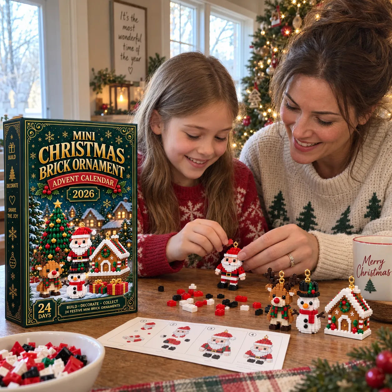 ⏳ Last Day 49% OFF – 🎄24-Day Mini Christmas Brick Ornament Advent Calendar