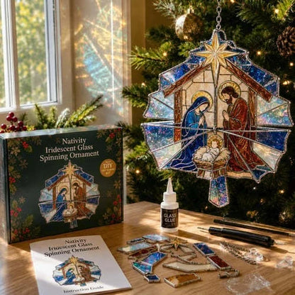 🎄Beginner-Friendly Christmas Iridescent Suncatcher DIY Kit | Complete Kit with Glass-Style Panels, Metal Frames, Hanging Chain, Tools & Step-by-Step Guide Included 💕