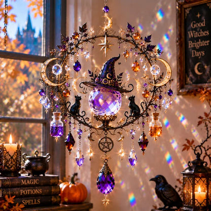 🔥🎁🎃Halloween Crystal Suncatcher – 5 Witchy Window Designs