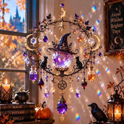 🔥🎁🎃Halloween Crystal Suncatcher – 5 Witchy Window Designs