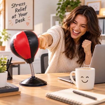 🥊 Bavixa.com™ Desktop Punching Bag – Stress-Busting Desk Toy with Suction Base