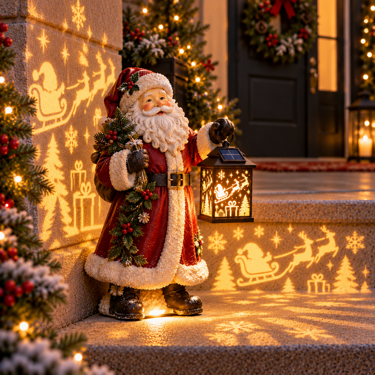 ⛄ Last Day 49% Snowman Nativity Glow™✨ – Solar Christmas Step Light with Holy Family Projection🎄