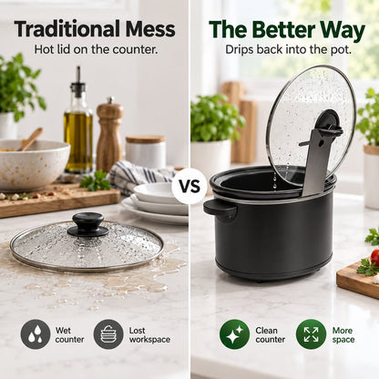 🔥HOT SALE 50% OFF - 🍳Multifunctional Anti-Slip Cooker Lid Stand - Space-Saving Kitchen Counter Organizer