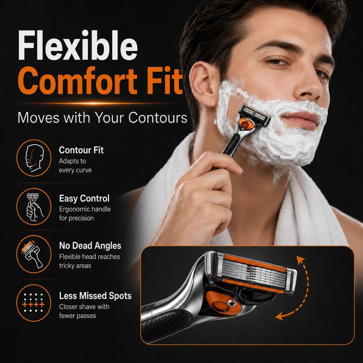 🪒✨Men’s Razor Set, 24 Pcs Replacement Razor Blades Refills with 1 Ergonomic Razor Handle