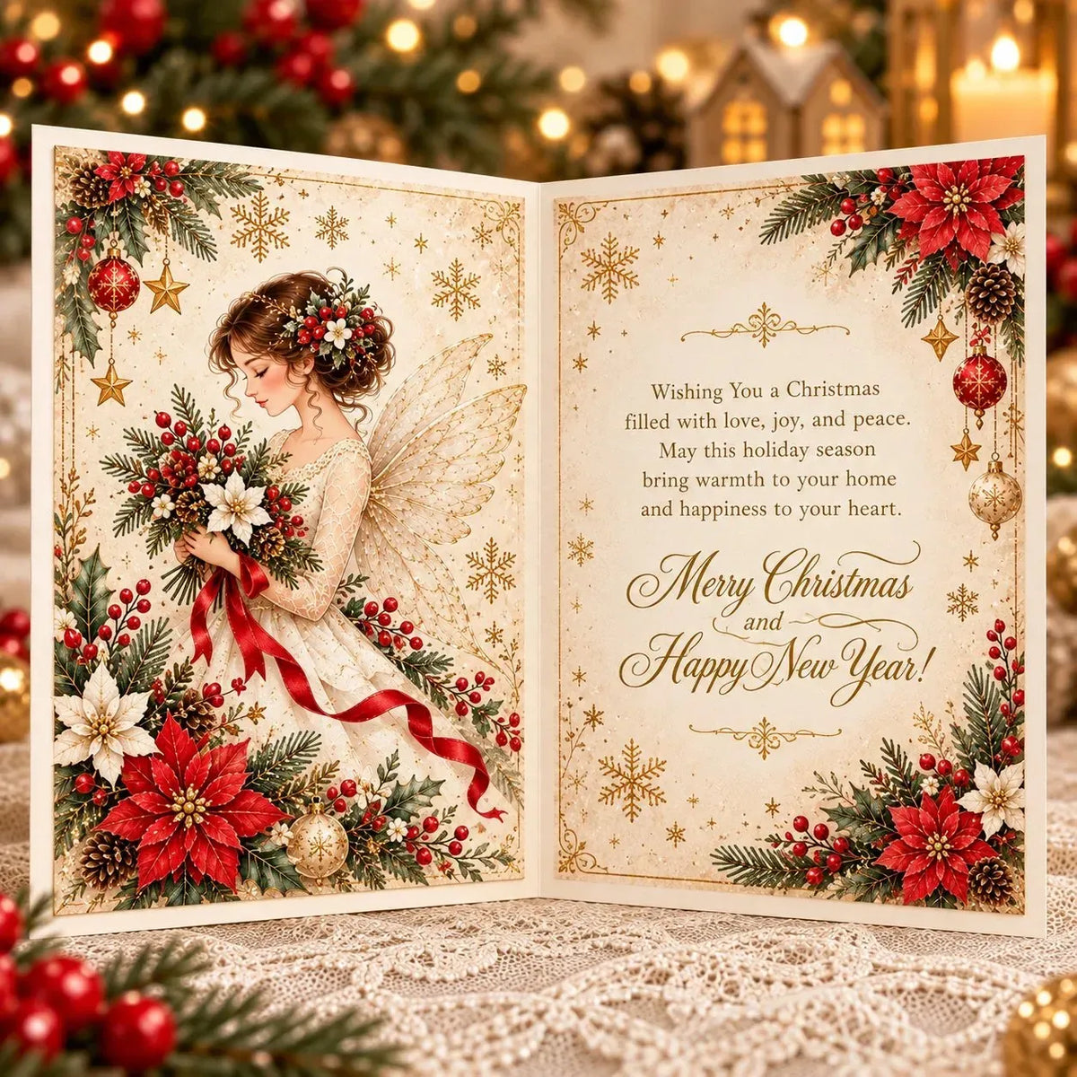 ⏳ Last Day 49% OFF – 👼 3D Christmas Angel Pop-Up Greeting Card | Meaningful Holiday Keepsake with Envelope & Space for Your Personal Message 🎄