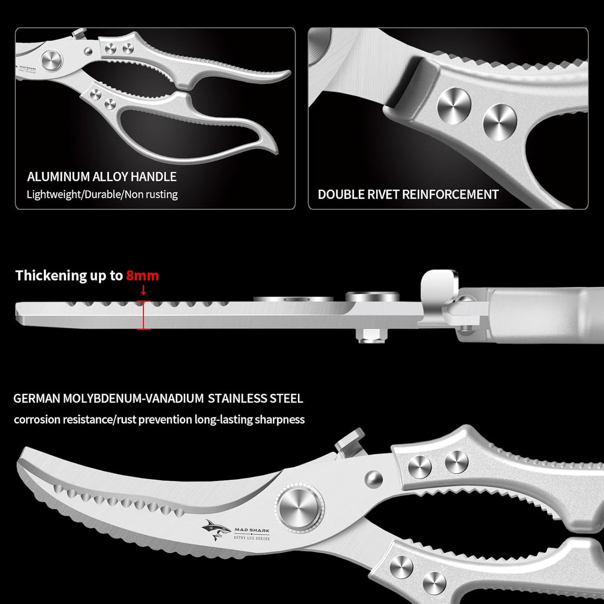 ⚡FLASH SALE 50%💥Heavy-Duty Kitchen Shears🔪 Cut, Scale & Open Easily