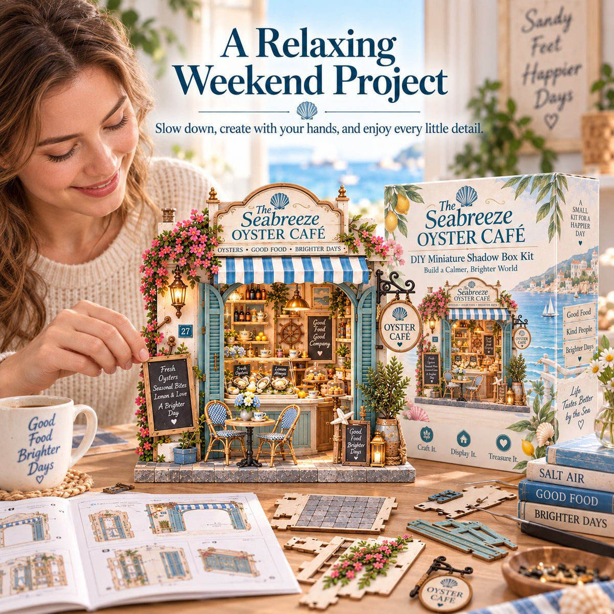 🔥49%OFF🌊🦪 The Seabreeze Oyster Café™-DIY 3D Miniature Coastal Café Kit