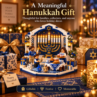 🥰Hot Sale🎄 Holiday Lights Harmony™ – Christmas & Hanukkah Light-Up Family Building Set