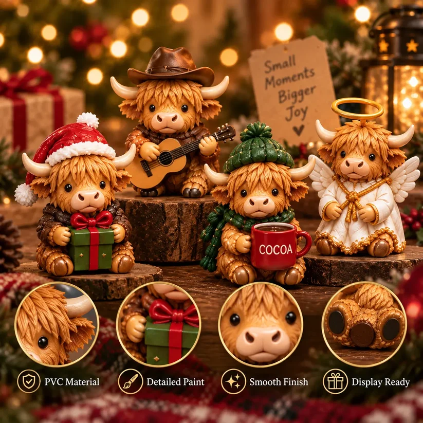 🐮 24-Day Highland Cow Christmas Advent Calendar – Festive Collectibles & Holiday Surprises