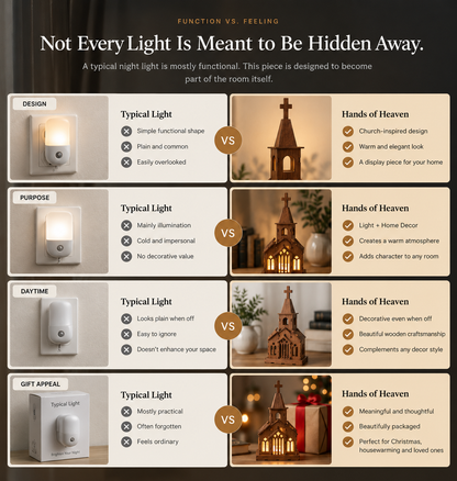 ✝️ Hands of Heaven Wooden Church Lamp | Jesus Wall Projection
