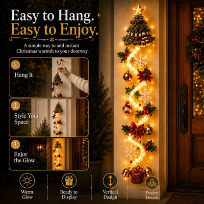 🎄Light‑Up Glowing Christmas Door Hanger ✨ Festive Home Decor
