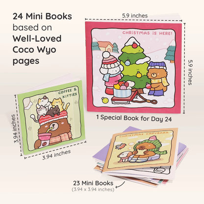 🎄LAST DAY 50% OFF - 🎁🎨 24-Day Christmas Countdown Mystery Box mini Coloring Book Set