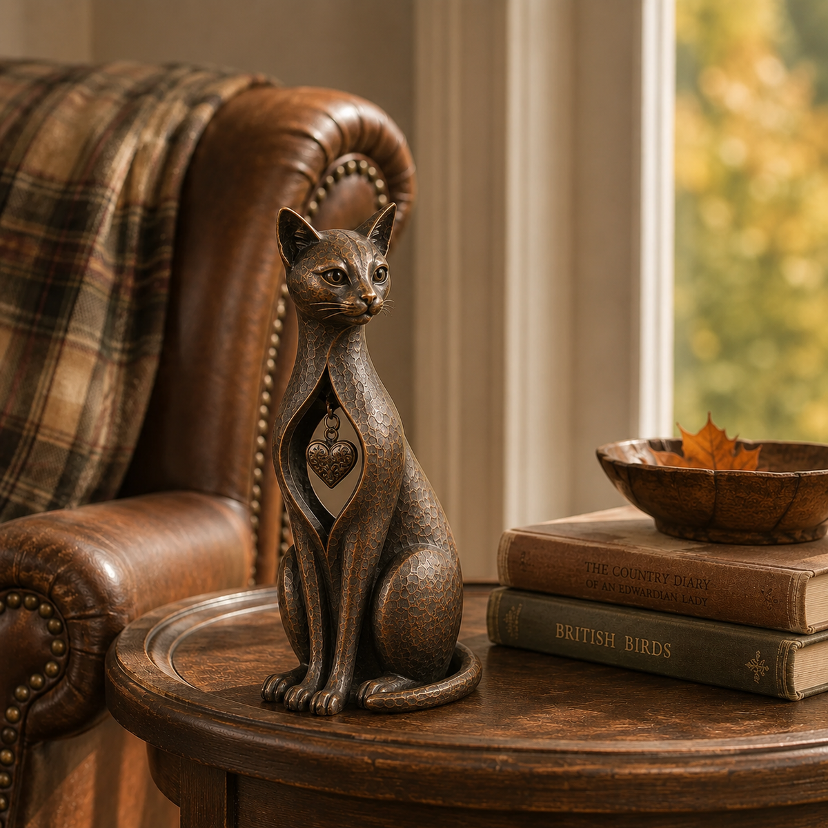 🐱 ❤️Last Day 49% OFF – Heritage Heart Cat Sculpture™ | Vintage Metal Keepsake for Cat Lovers
