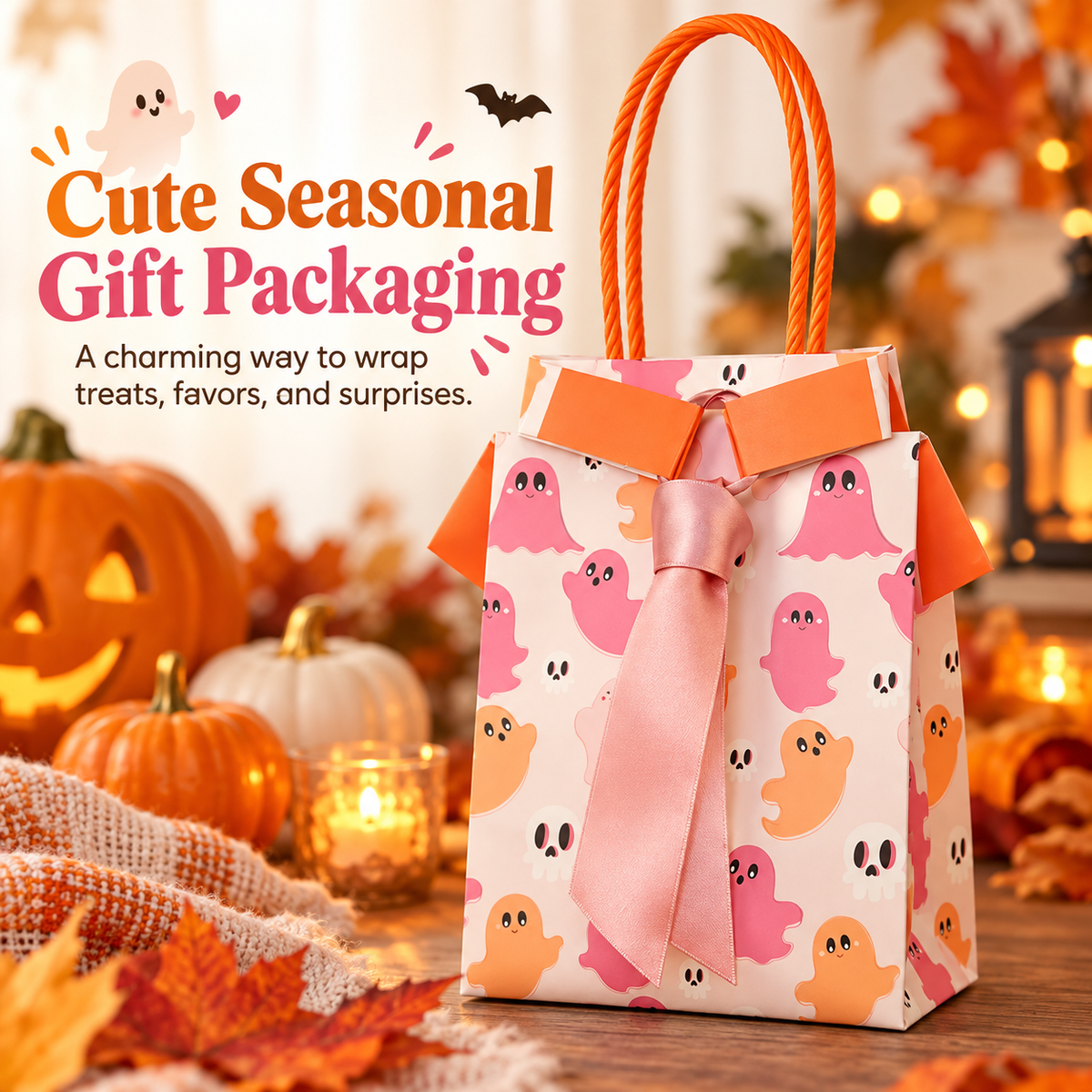 👻🎀 BooBows™ Halloween Ghost Treat Bags – Cute Candy & Gift Bags for Spooky Party Favors