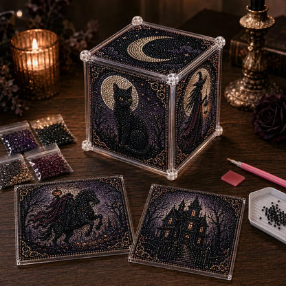 🎄✨ 3D Light-Up Christmas Diamond Painting Gift Box DIY Kit – Sparkling Holiday Craft Decor