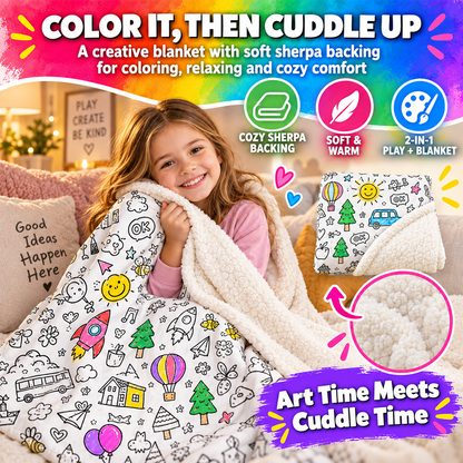 🎨DIY Coloring Blanket with 12 Markers🖍️