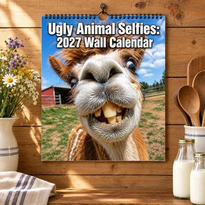⏰Limited Stock 49% OFF -📸 Ugly Animal Selfies™ 2027 Wall Calendar – 12 Months of Terrible Angles & Perfect Timing