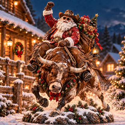 🔥Last Day 48% OFF🎄🤠 The Old West Cowboy Santa – A Homeward Christmas Keepsake
