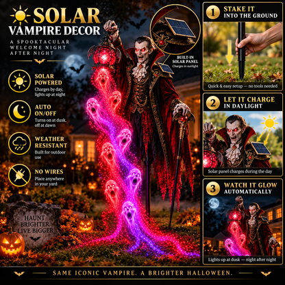 🎁 Today Only: 50% OFF 🎁🧛 Vampire Lord Crimson Soul Solar Garden Light