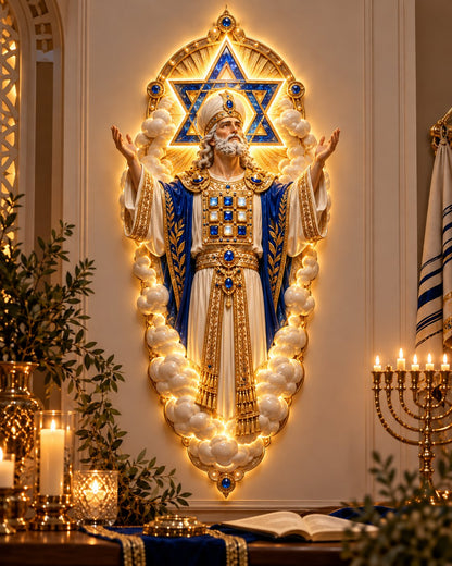 🔥45% OFF🔥Jewish Heritage Illuminated Wall Art – High Priest Inspired Design