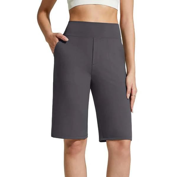 🩳 ✨ Women's Stretch Walking Shorts – 4-Way Stretch, High-Rise, Knee-Length 🚶‍♀️