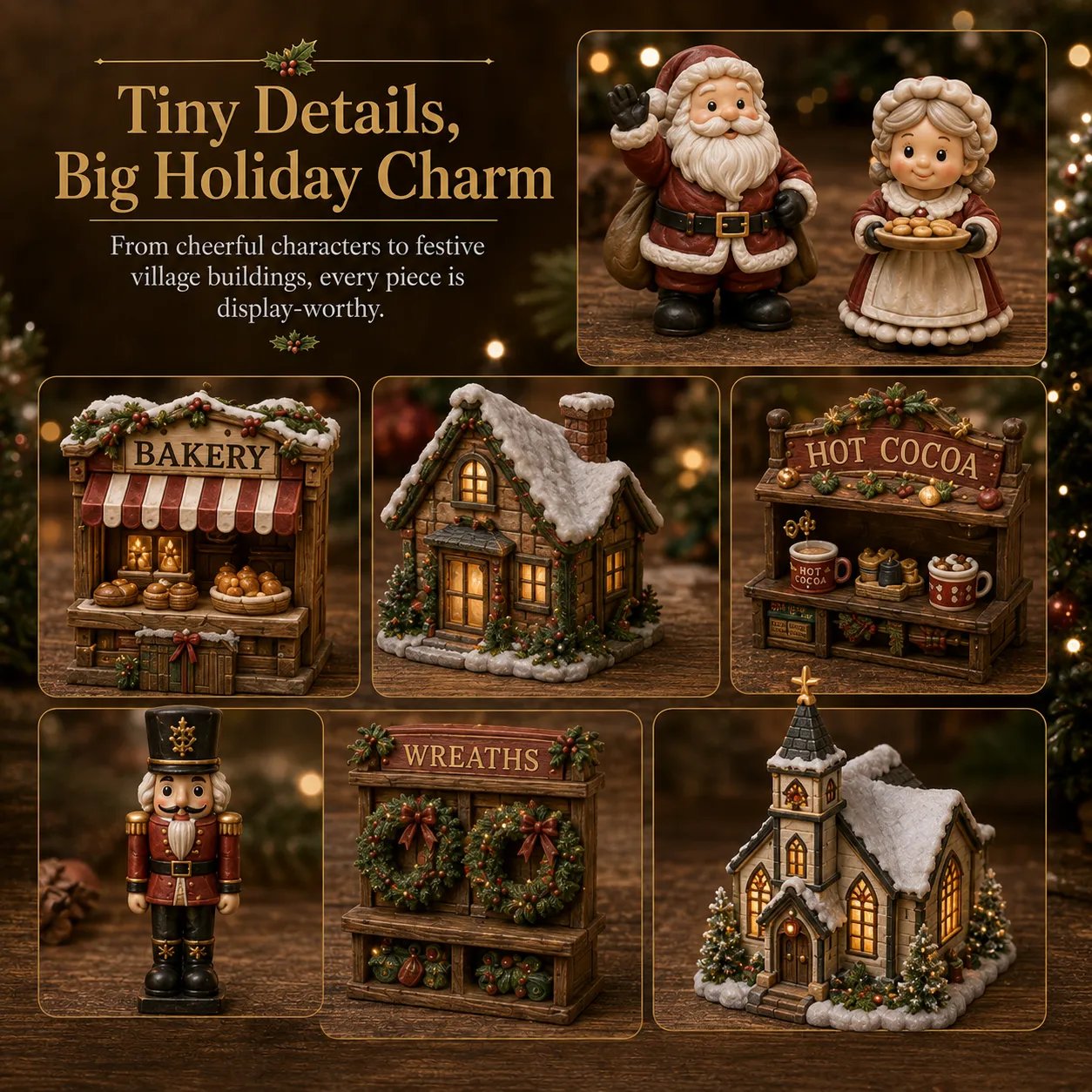 ⏳ Last Day 49% OFF – 🎄 24 Days Of Christmas Village Friends Advent Calendar | 24 Unique 2D Flat Printed Characters, Shops & Holiday Designs for a Complete Festive Village ✨