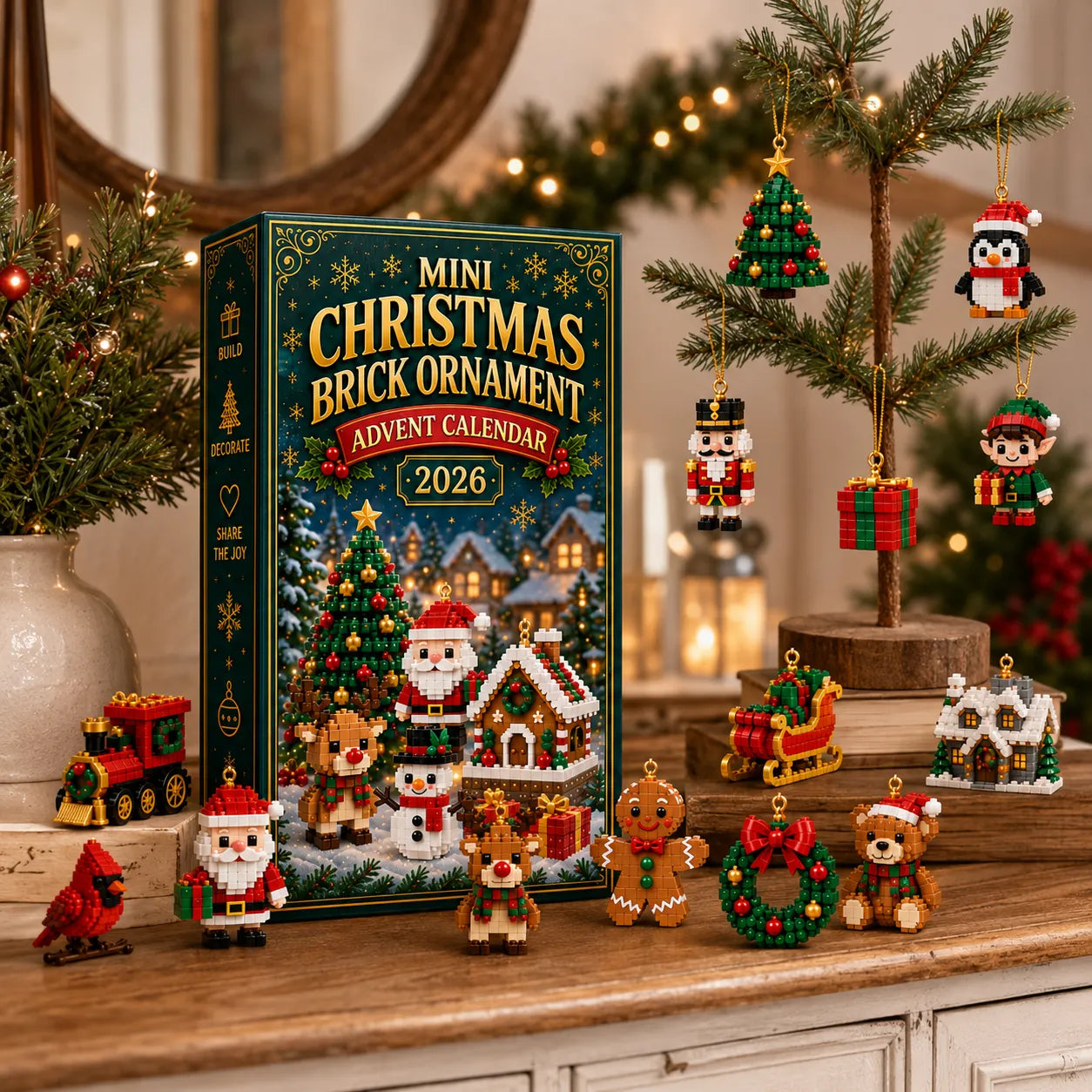 ⏳ Last Day 49% OFF – 🎄24-Day Mini Christmas Brick Ornament Advent Calendar