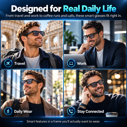 🌍👓 AI Smart Translation Glasses – 164+ Languages, Music, Calls & Everyday Wear