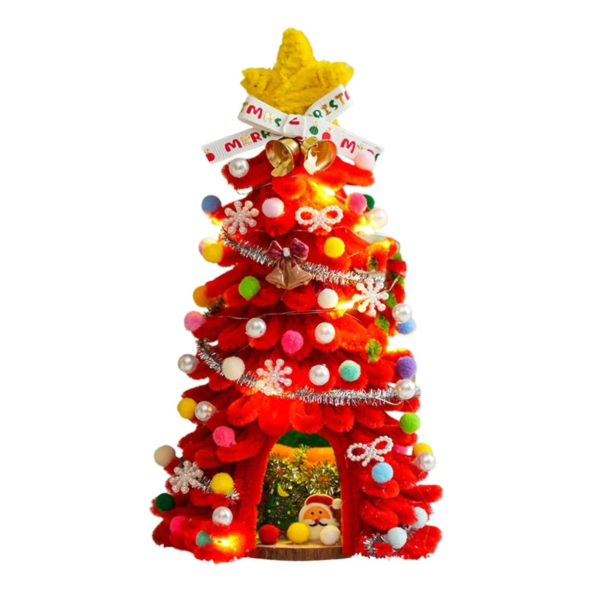 ⏰ 50% Off Sale 🎄✨DIY Pipe-Cleaner Christmas Tree House Kit with Lights